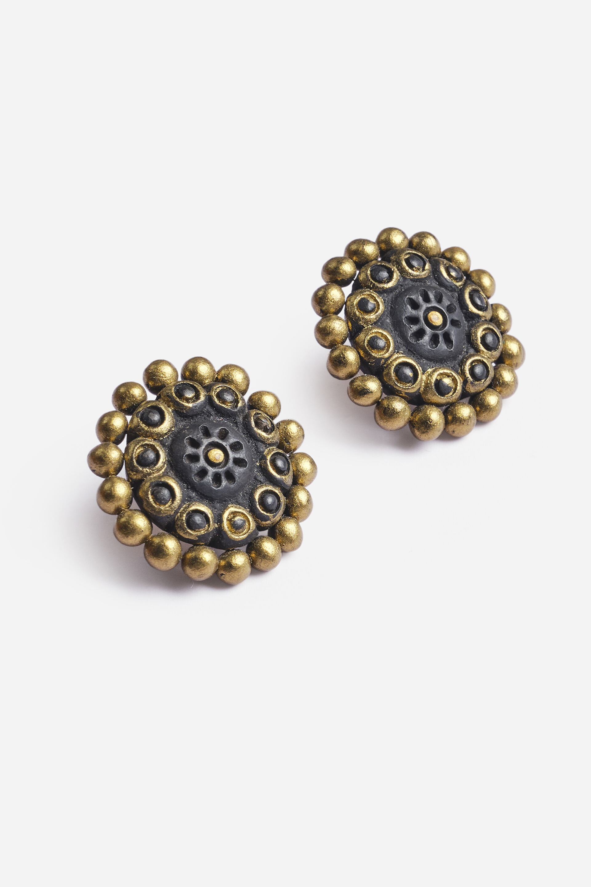Golden & Black Brass Studs, , image 2